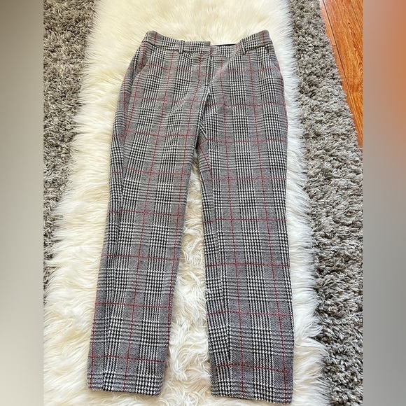 Gray & Red Plaid Ankle Pants - Picture 1 of 3